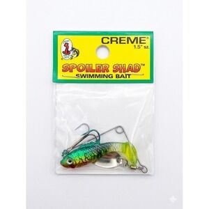 Creme 1.5" Spoiler Spin Shad Lure Firetiger Bass Crappie